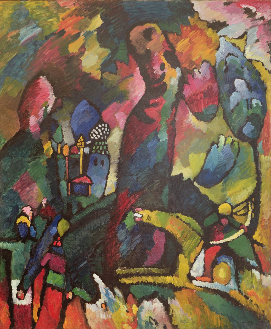Schilderij met een Boogschutter, 1909 door Wassily Kandinsky