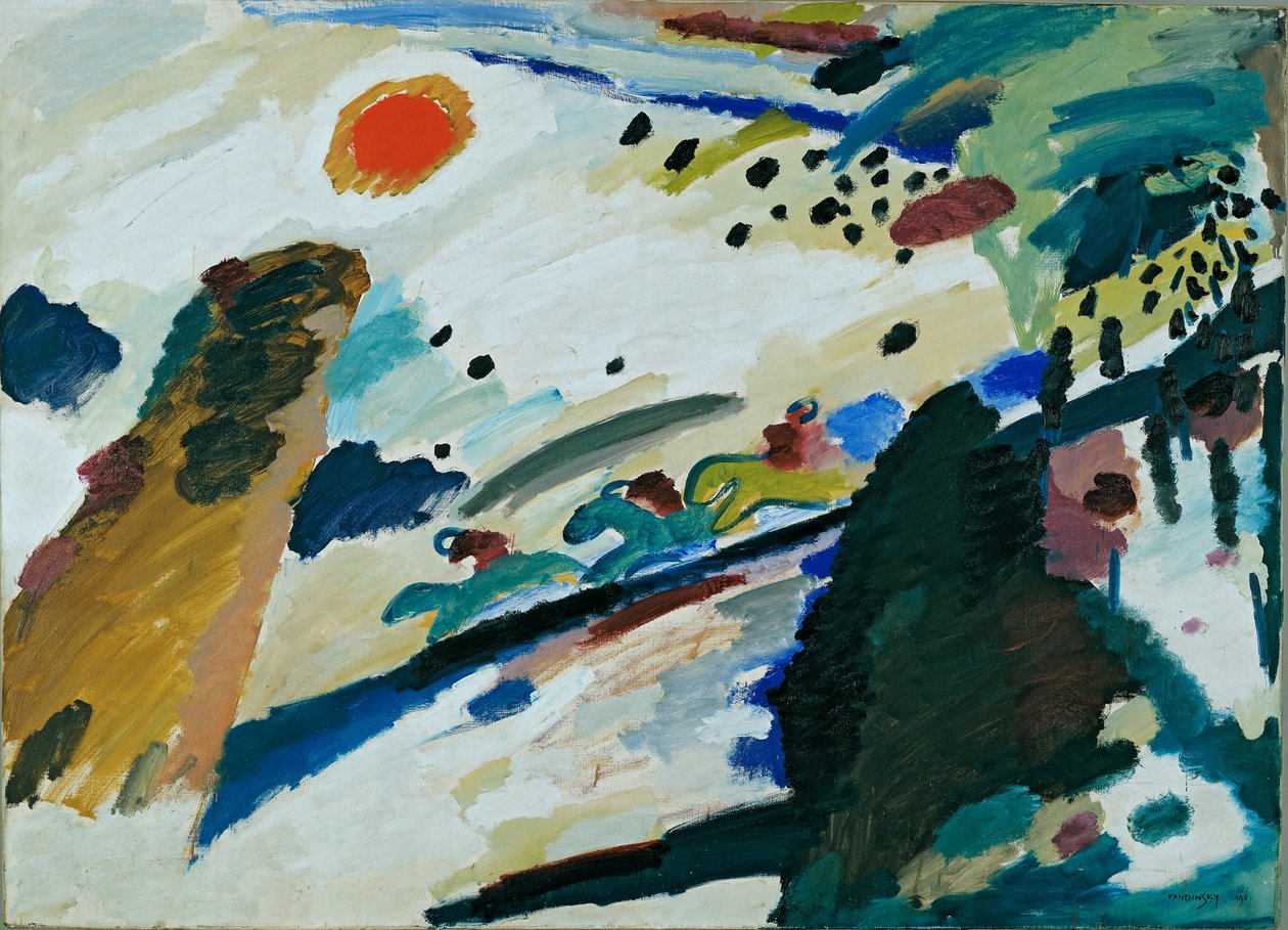 Romantisch landschap door Wassily Kandinsky