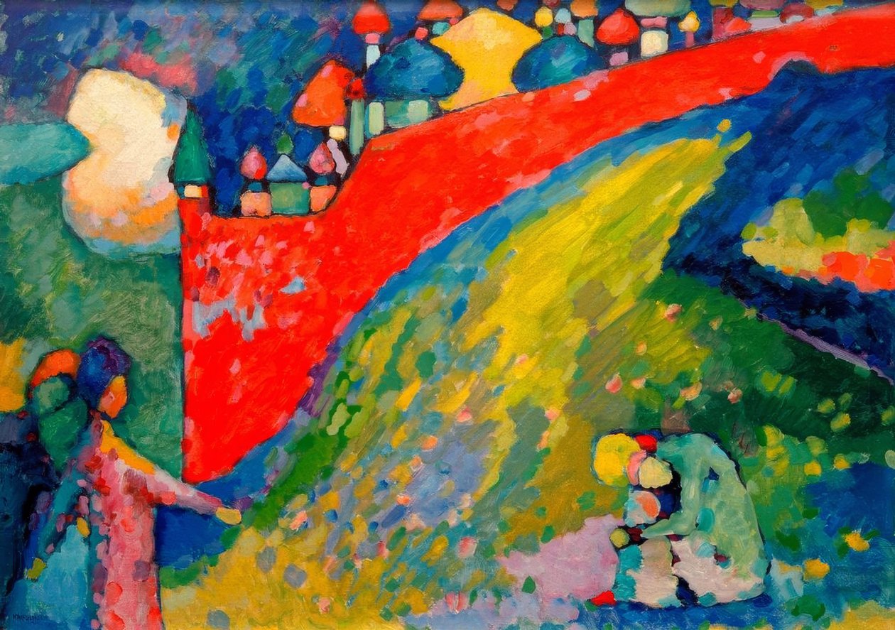 Rode muur (koepels) door Wassily Kandinsky