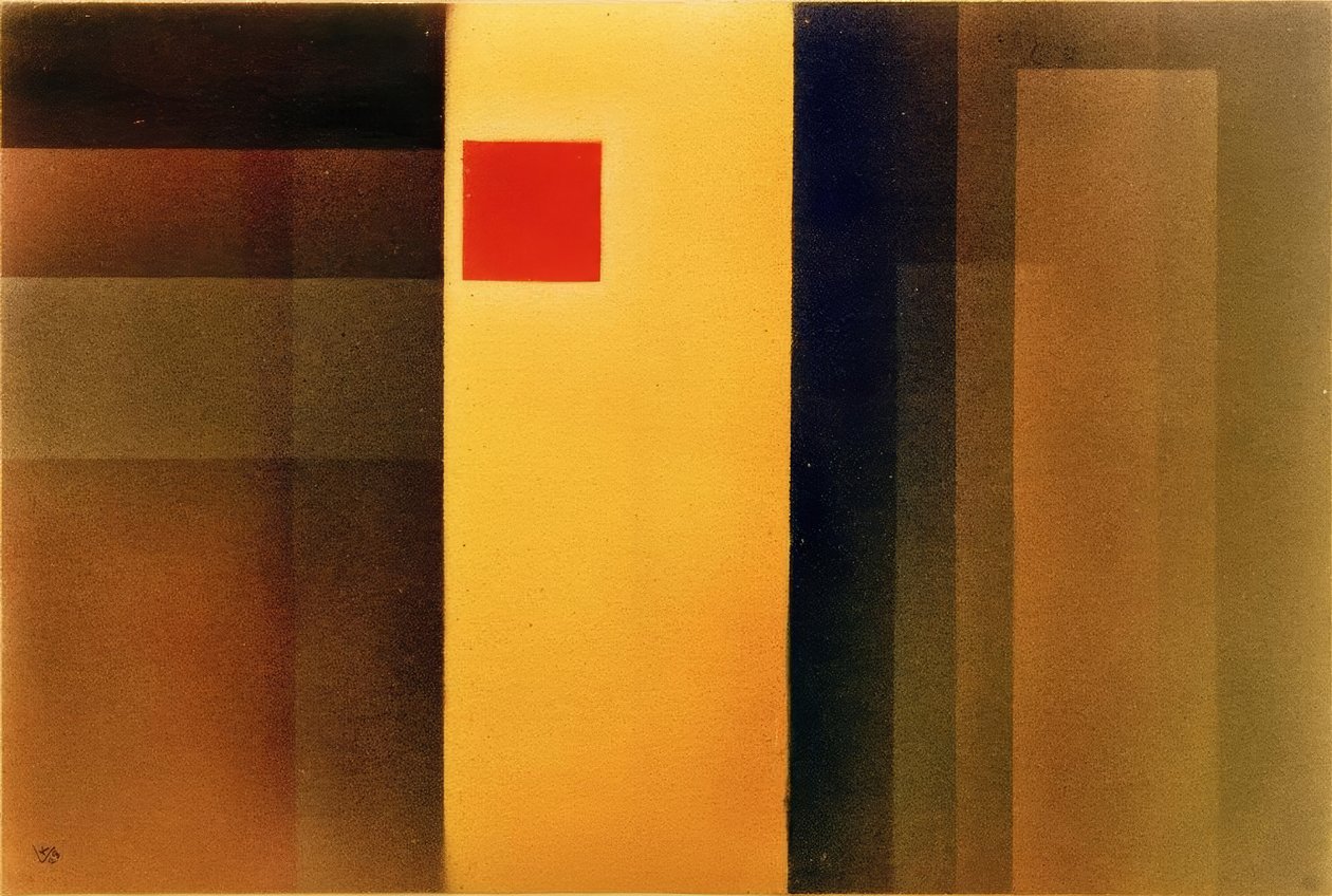 Rood vierkant door Wassily Kandinsky