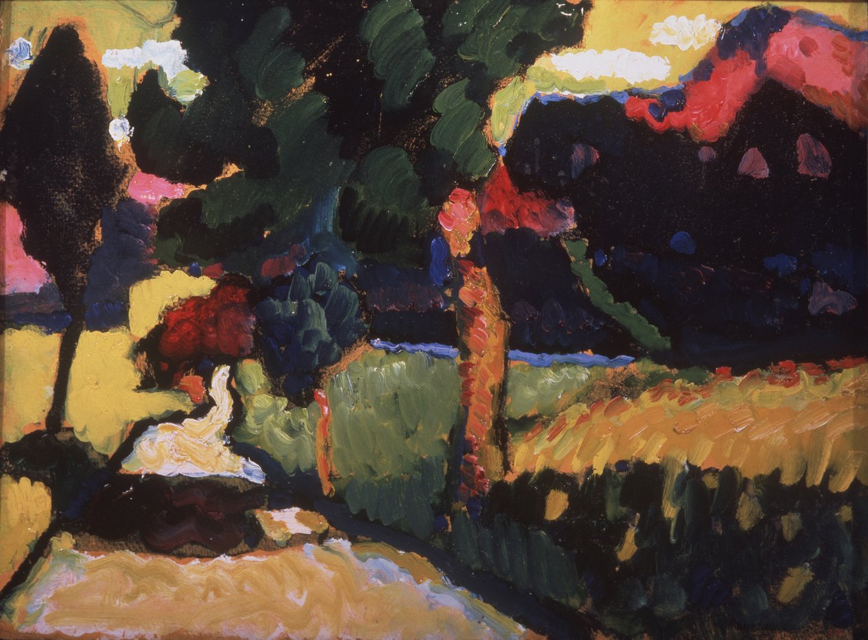 Zomerlandschap, 1909 door Wassily Kandinsky