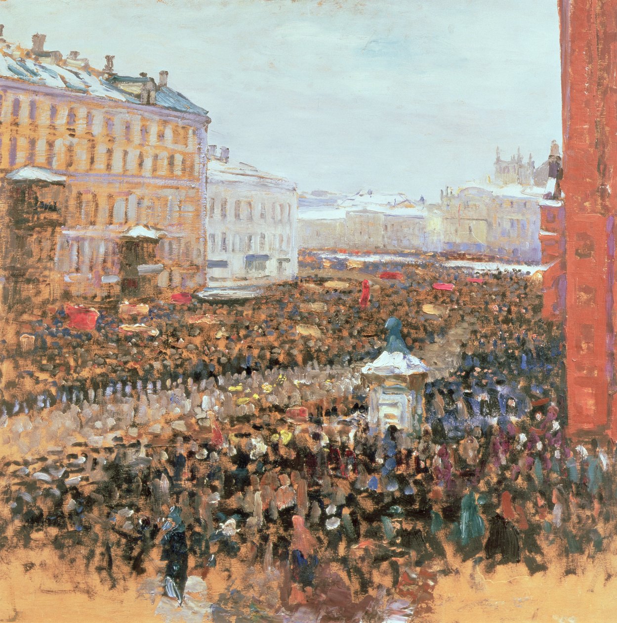 Massademonstratie in Moskou in 1917 door Wassily Meshkov