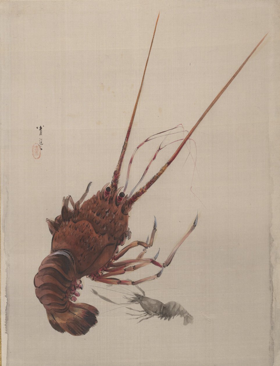 Kreeft, ca. 1887 door Watanabe Seitei
