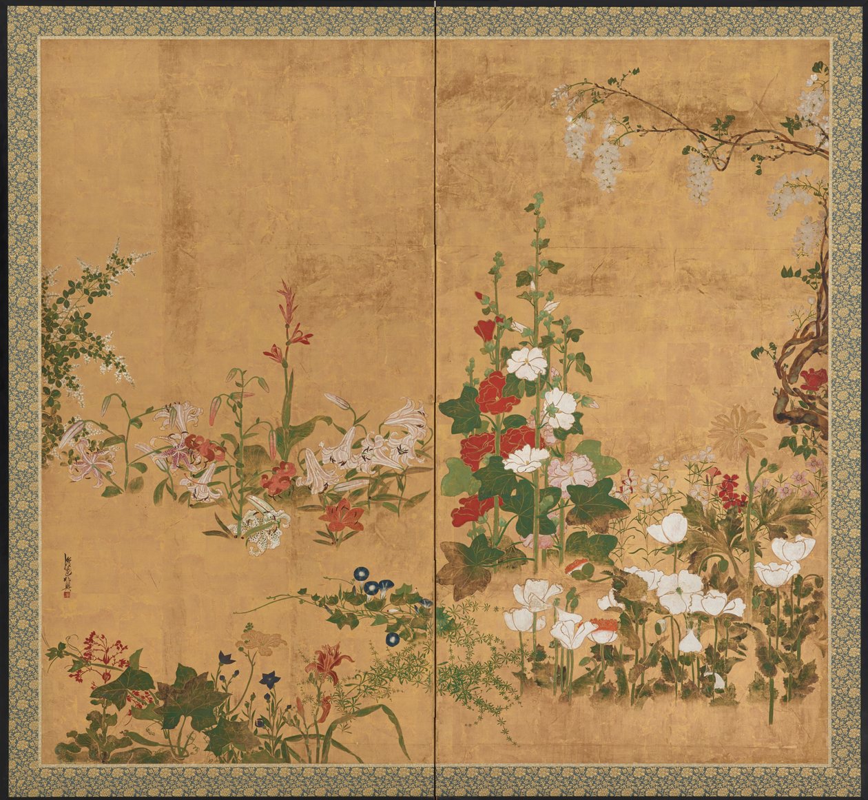 Bloemen, Edo periode, begin-midden 18e eeuw door Watanabe Shiko