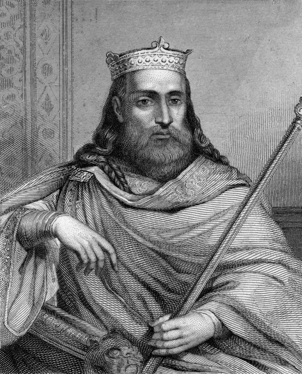Koning Clotaire I van de Franken, 19e eeuw door Weber