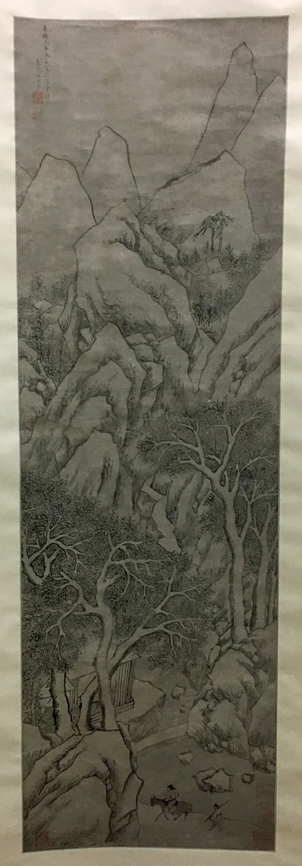 Besneeuwd landschap door Wen Zhengming