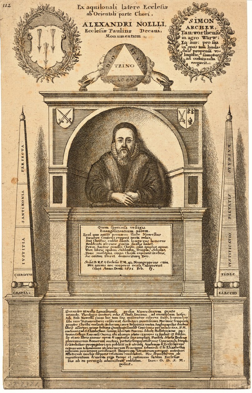 Alexander Nowell (monument). Staat 3 door Wenceslaus Hollar