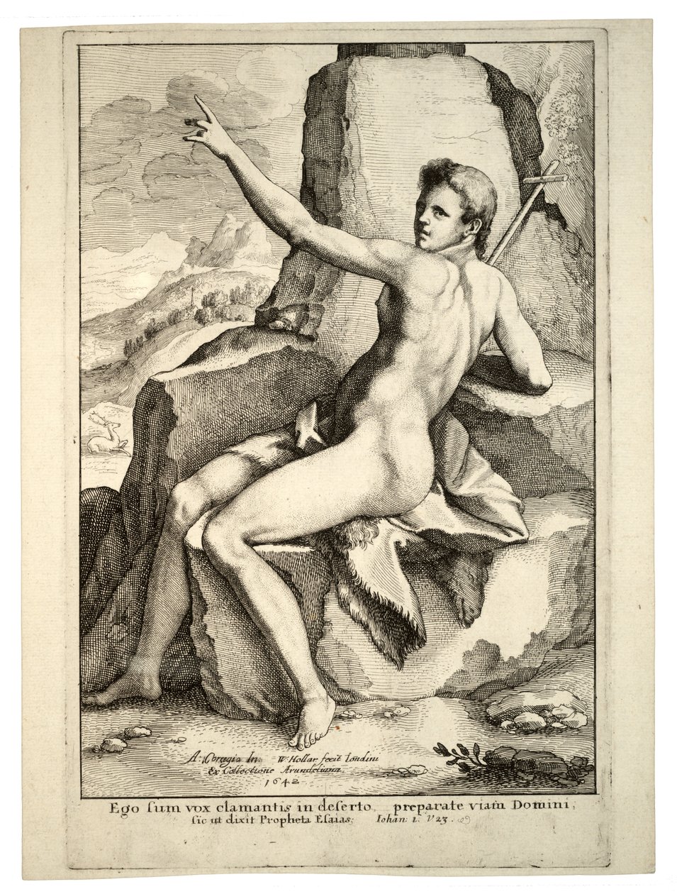 Johannes de Doper. Staat 2 door Wenceslaus Hollar