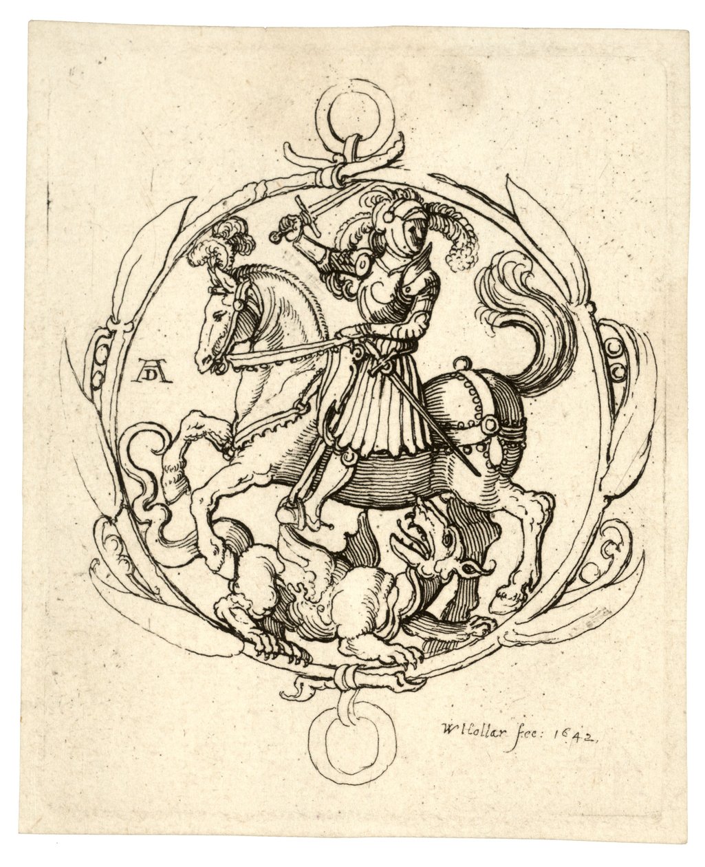 Sint Joris en de draak door Wenceslaus Hollar
