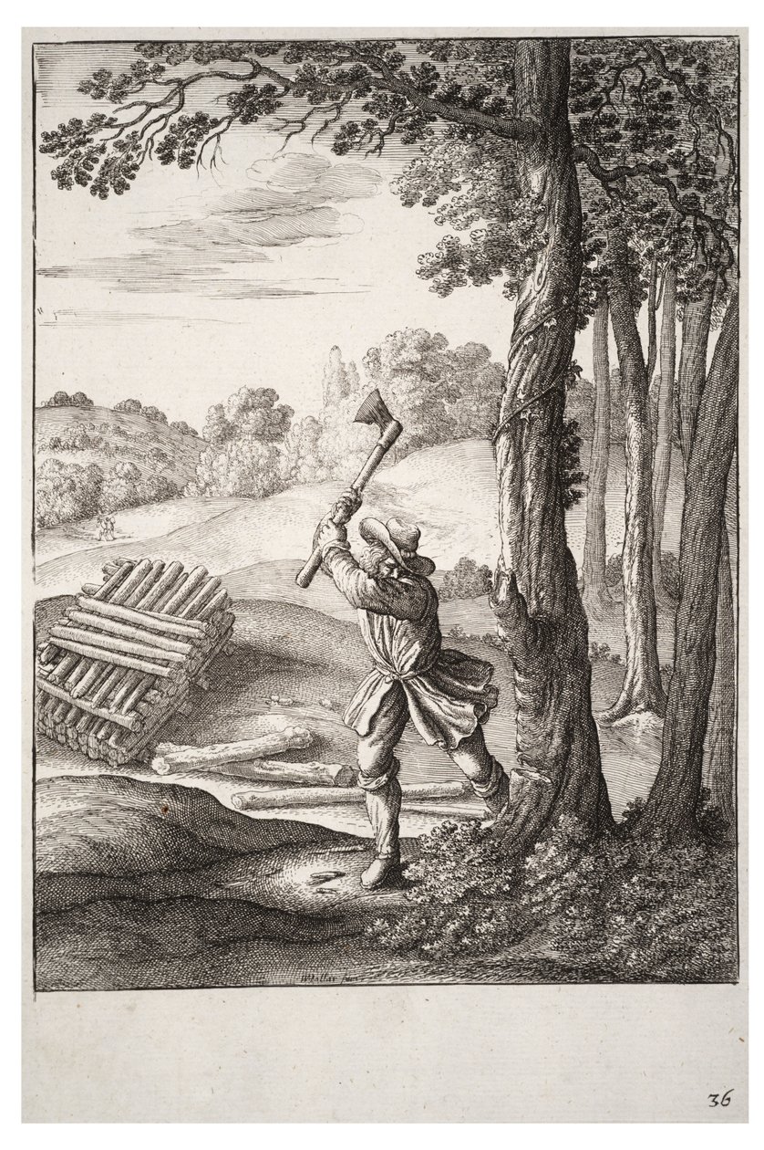 De houthakker door Wenceslaus Hollar