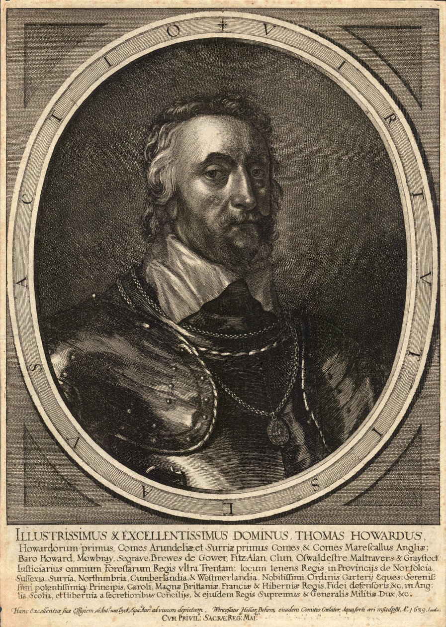Thomas, Graaf van Arundel. Staat 3 door Wenceslaus Hollar