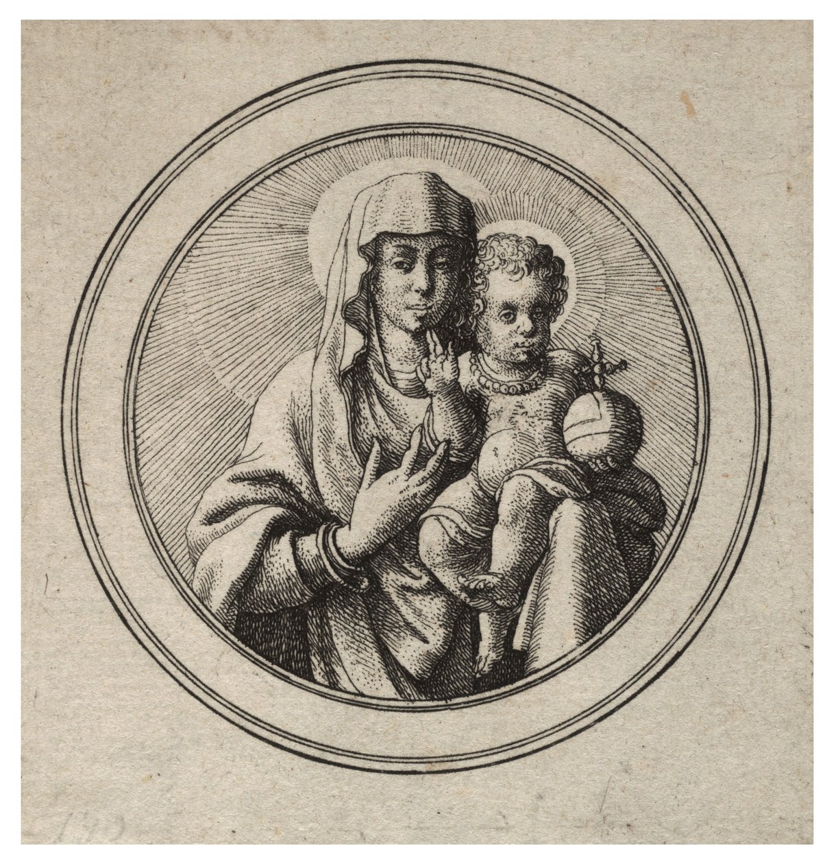 Maagd en kind door Wenceslaus Hollar