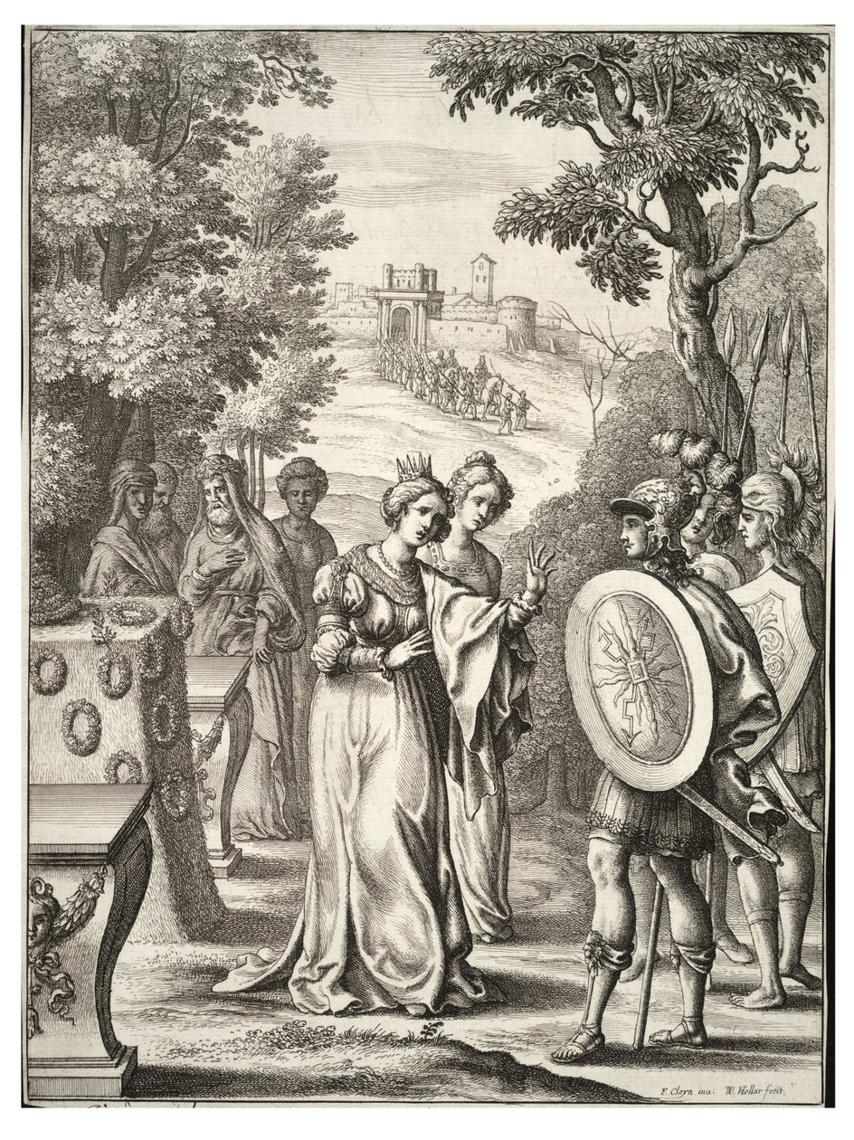 Aeneas ontmoet Andromache door Wenceslaus Hollar