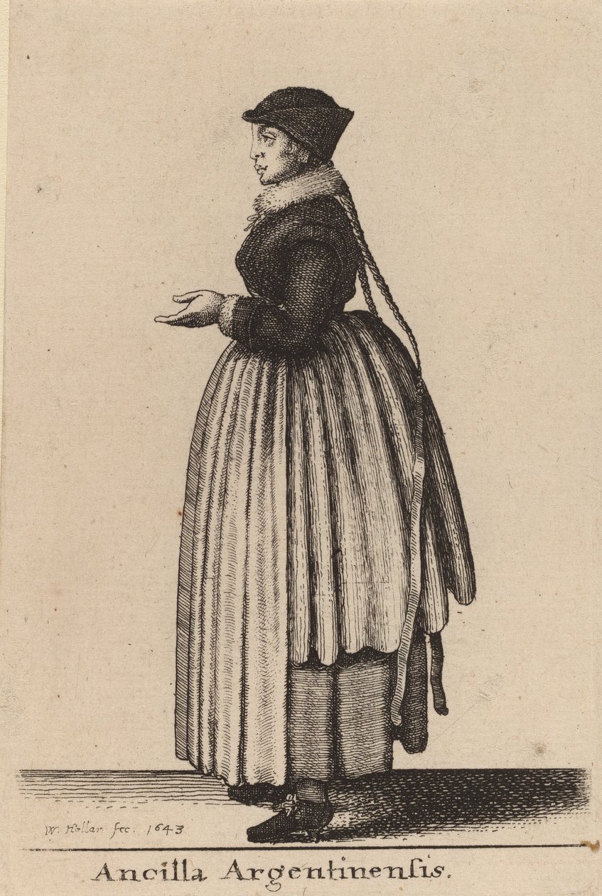 Ancilla Argentinensis, 1643 door Wenceslaus Hollar