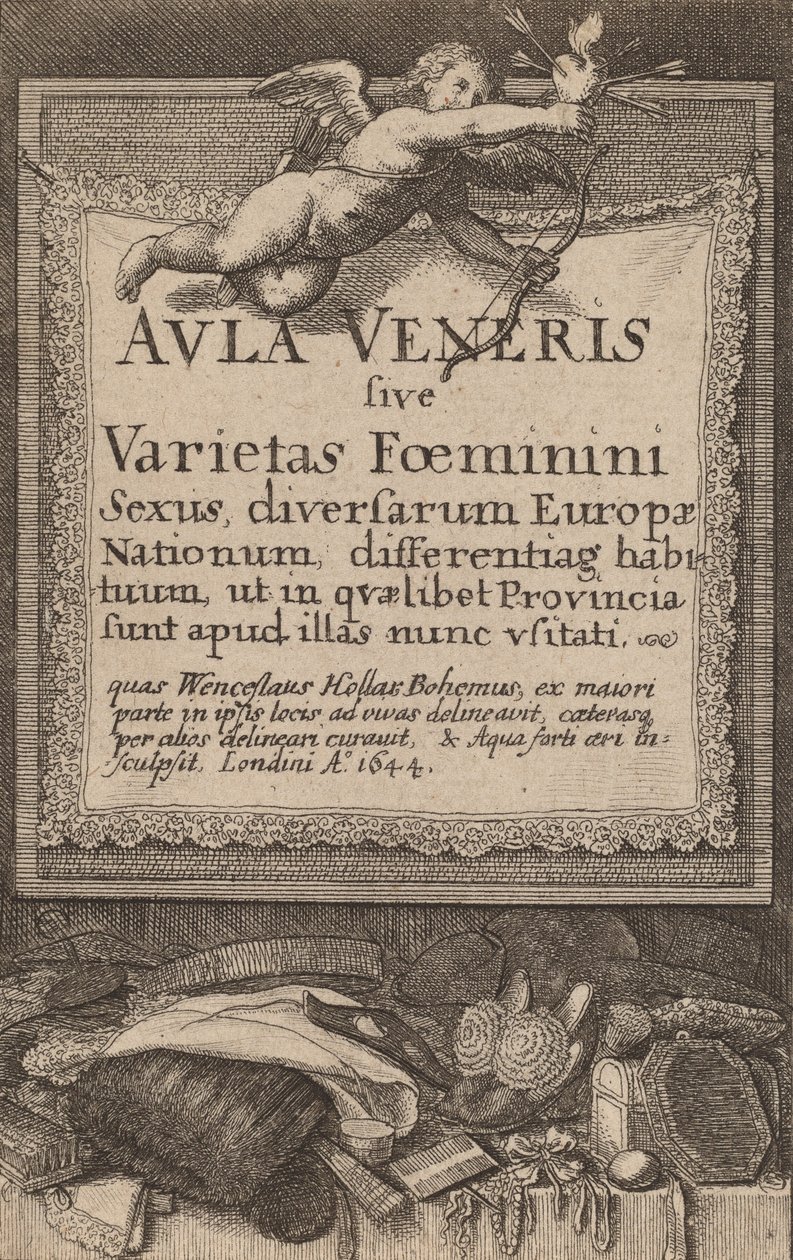 Aula Veneris: Titelpagina, 1644 door Wenceslaus Hollar