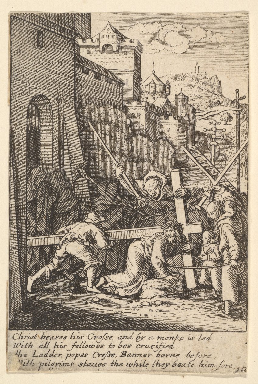 Het dragen van het kruis, 1625-77 door Wenceslaus Hollar