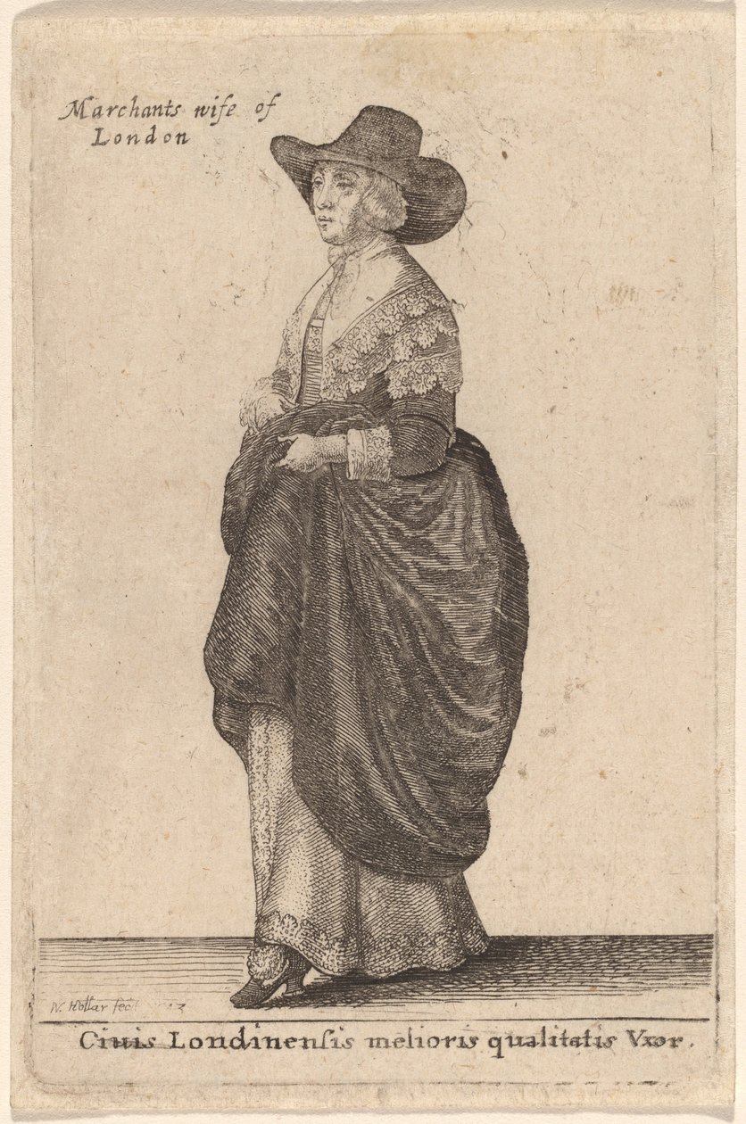 Ciuis Londinensis Melioris Qualitatis Vxor door Wenceslaus Hollar