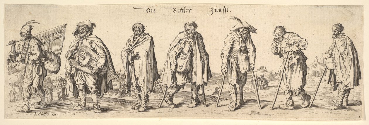 Die Bettler Zunfft, 1630 door Wenceslaus Hollar