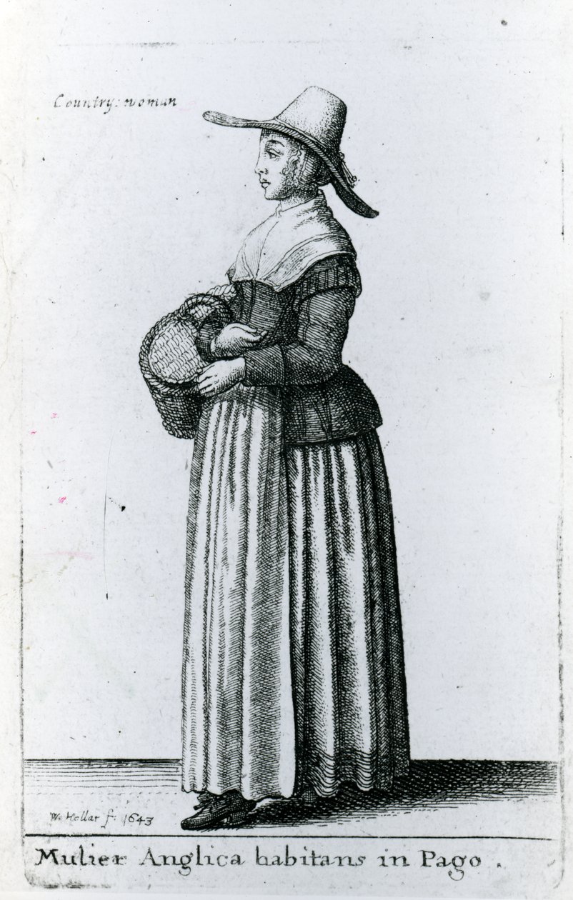 Engelse plattelandsvrouw door Wenceslaus Hollar