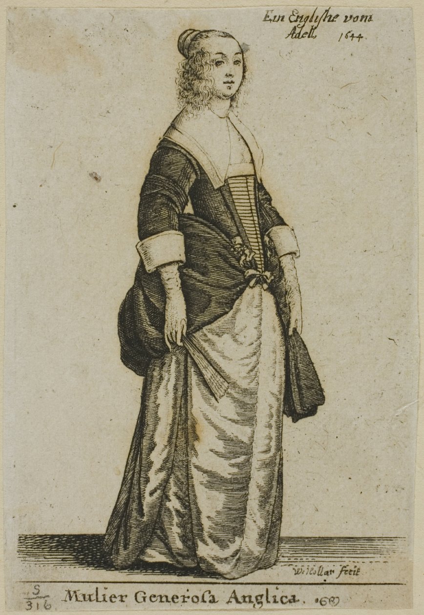 Engelse dame door Wenceslaus Hollar