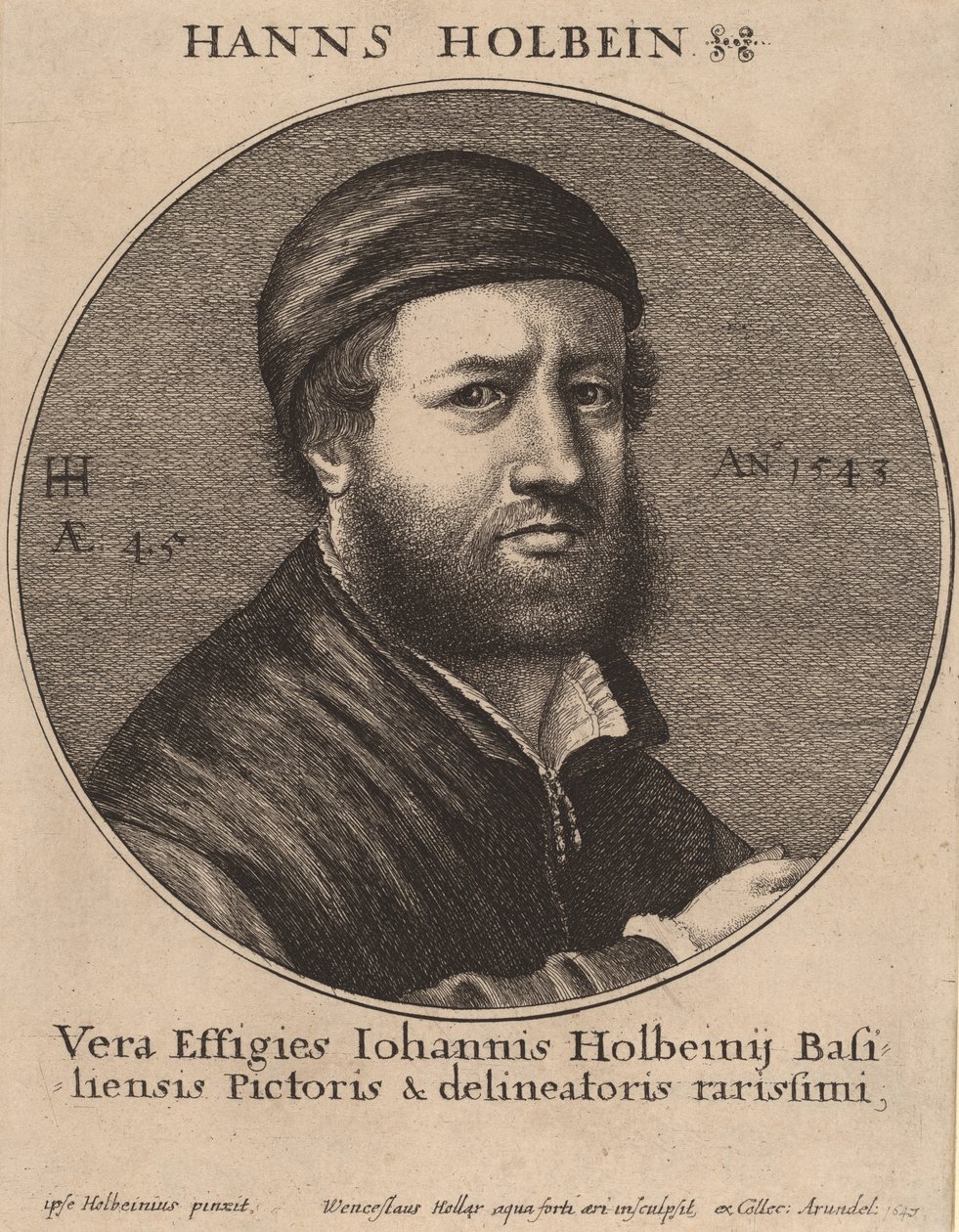 Hans Holbein de Jonge door Wenceslaus Hollar
