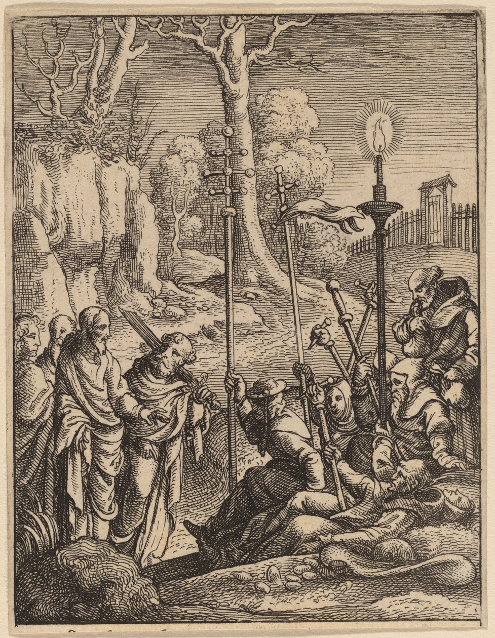 Jezus confronteert zijn tegenstanders door Wenceslaus Hollar