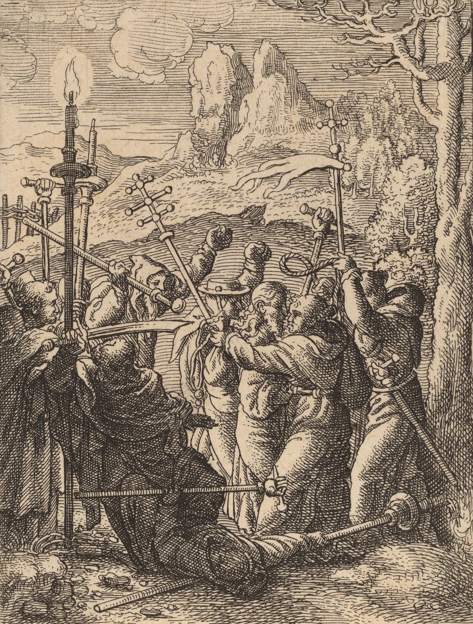 Jezus Gevangen door Wenceslaus Hollar