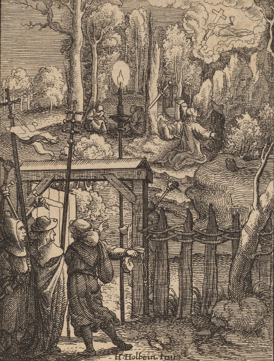 Jezus op de Olijfberg door Wenceslaus Hollar