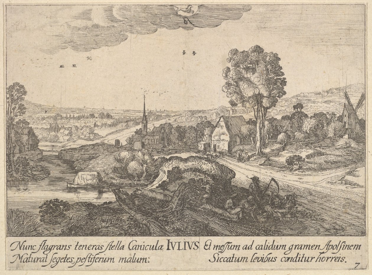 Juli, 1628-29 door Wenceslaus Hollar