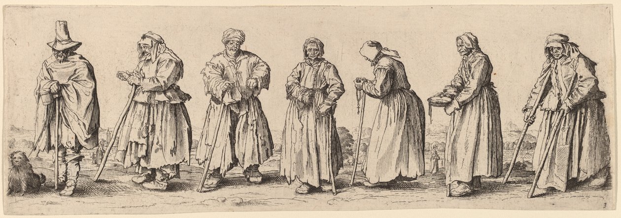Mannen en Vrouwen Bedelaars door Wenceslaus Hollar