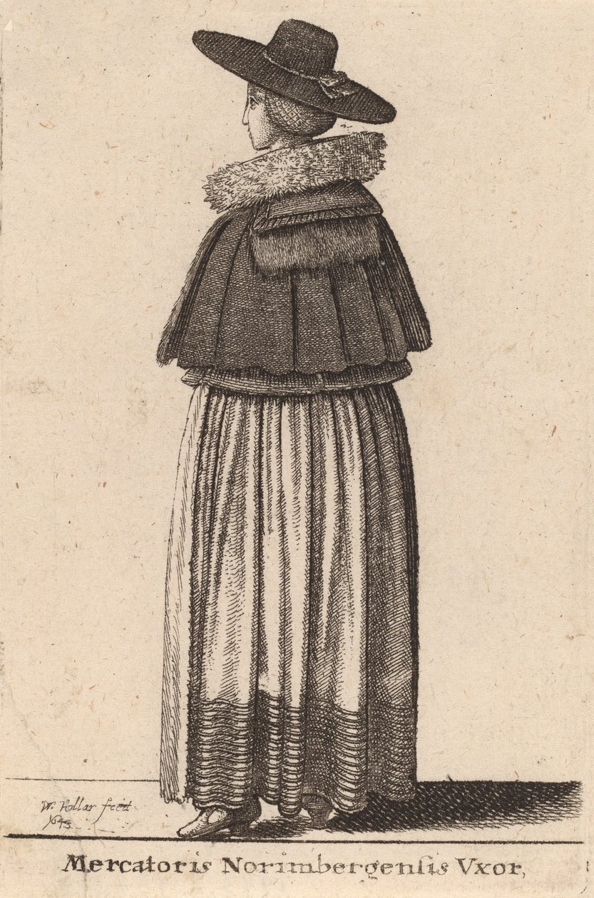 Mercatoris Norimbergensis Vxor, 1643 door Wenceslaus Hollar