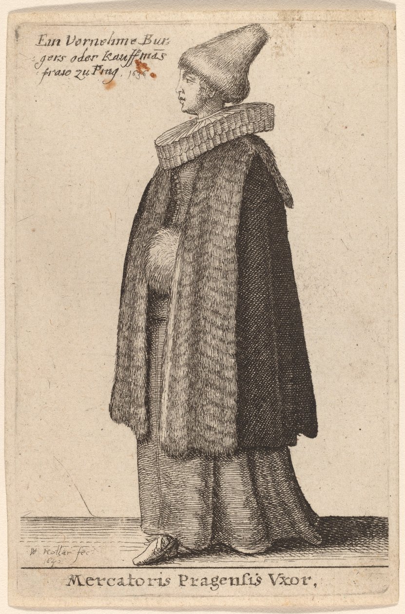 Vrouw van Mercatoris Pragensis door Wenceslaus Hollar