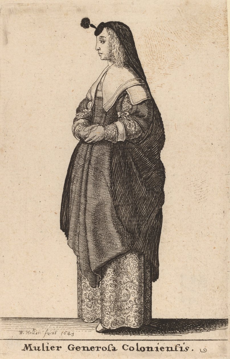 Mulier Generosa Coloniensis, 1643 door Wenceslaus Hollar