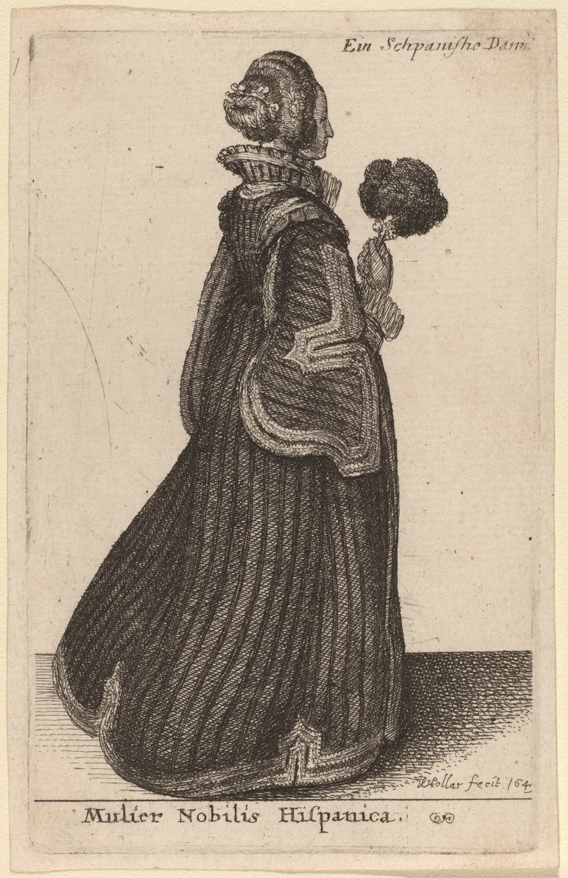 Spaanse Adellijke Vrouw door Wenceslaus Hollar