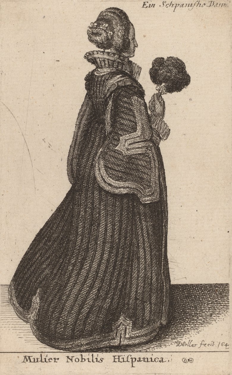 Mulier Nobilis Hispanica, waarschijnlijk 1649 door Wenceslaus Hollar