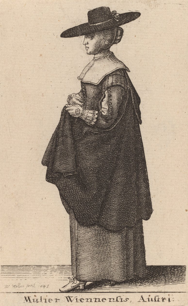 Mulier Wiennensis Austri, 1643 door Wenceslaus Hollar