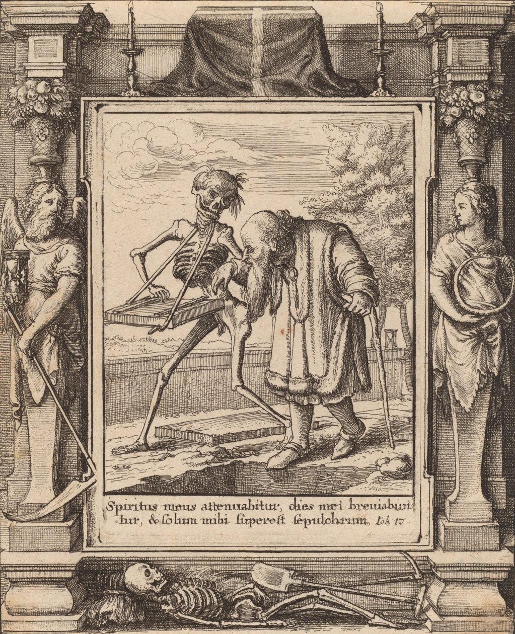 Oude man, 1651 door Wenceslaus Hollar