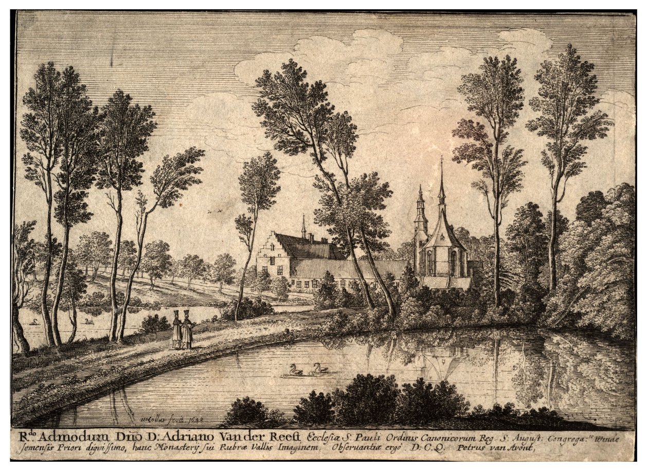 Abdij van Rothendael. Staat 1 door Wenceslaus Hollar