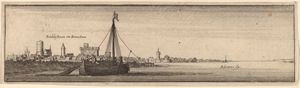 Rudesheim, ca. 1632-1636 door Wenceslaus Hollar
