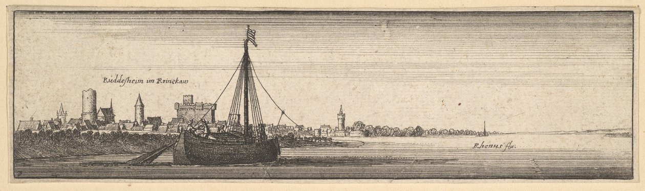 Rüdesheim door Wenceslaus Hollar