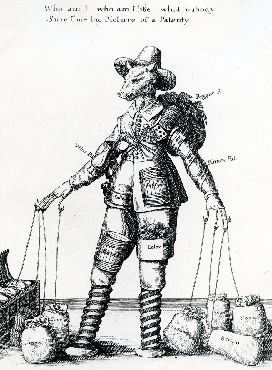 Satirische prent, 1641-1650 door Wenceslaus Hollar