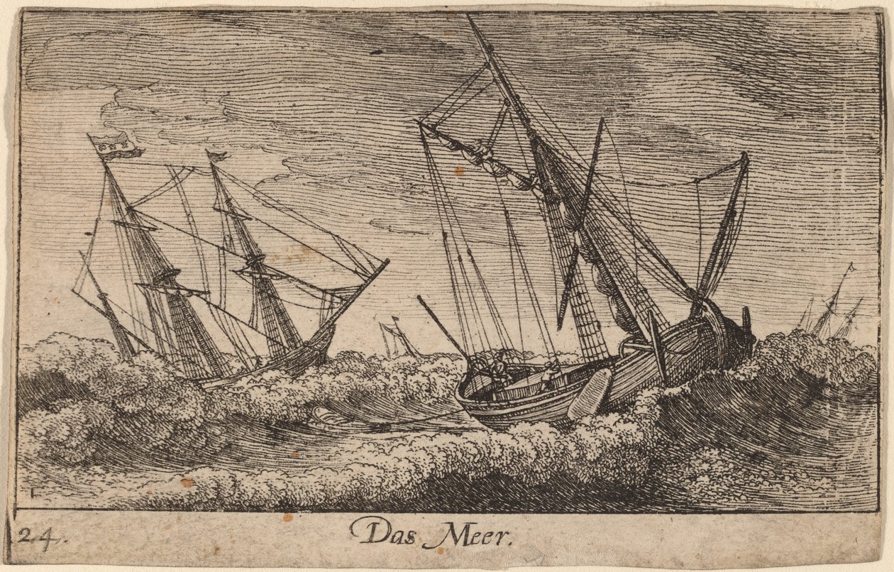 Zeegezicht door Wenceslaus Hollar