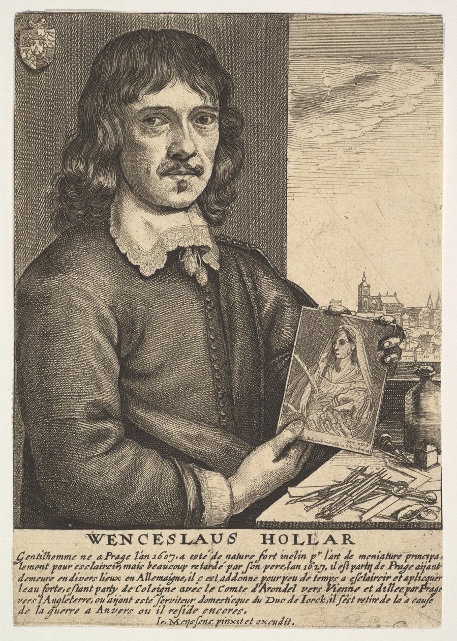 Zelfportret door Wenceslaus Hollar