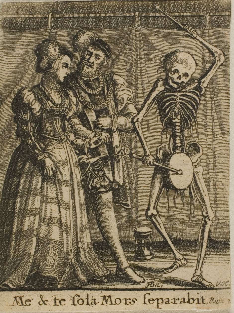 Het Bruidspaar en de Dood door Wenceslaus Hollar