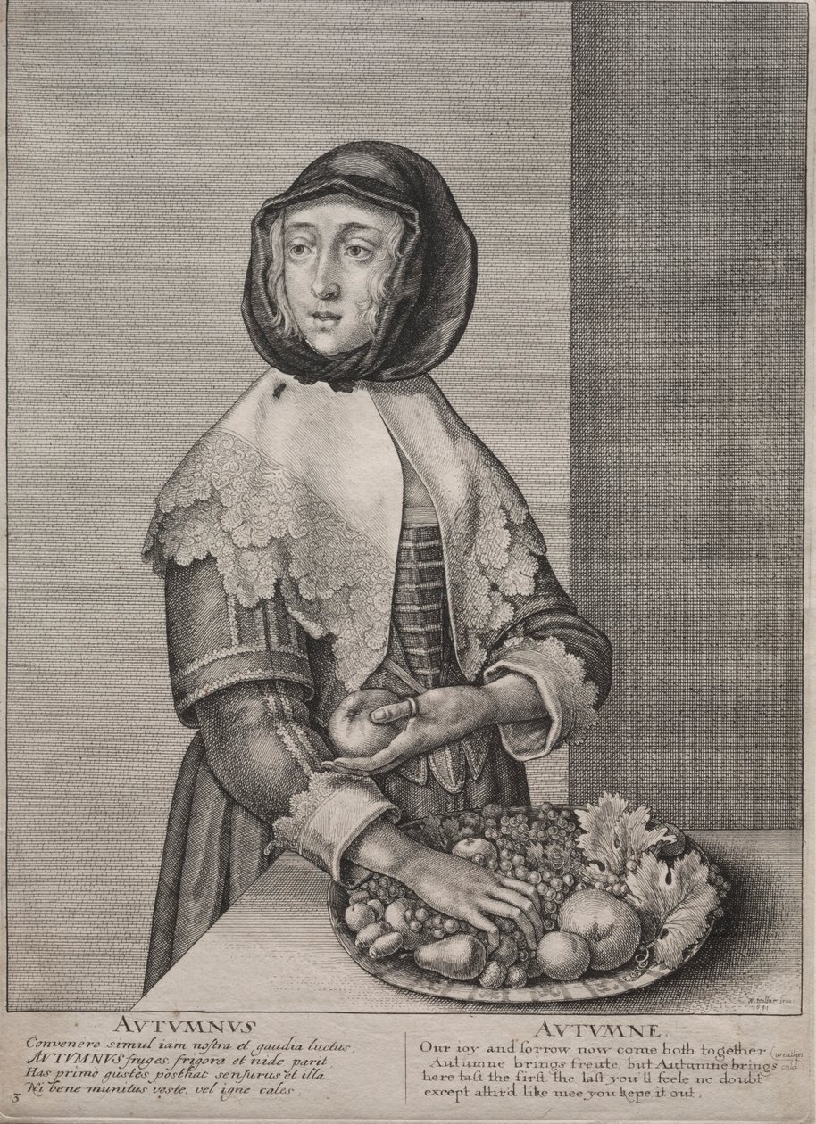 De Vier Seizoenen: Herfst, 1641 door Wenceslaus Hollar