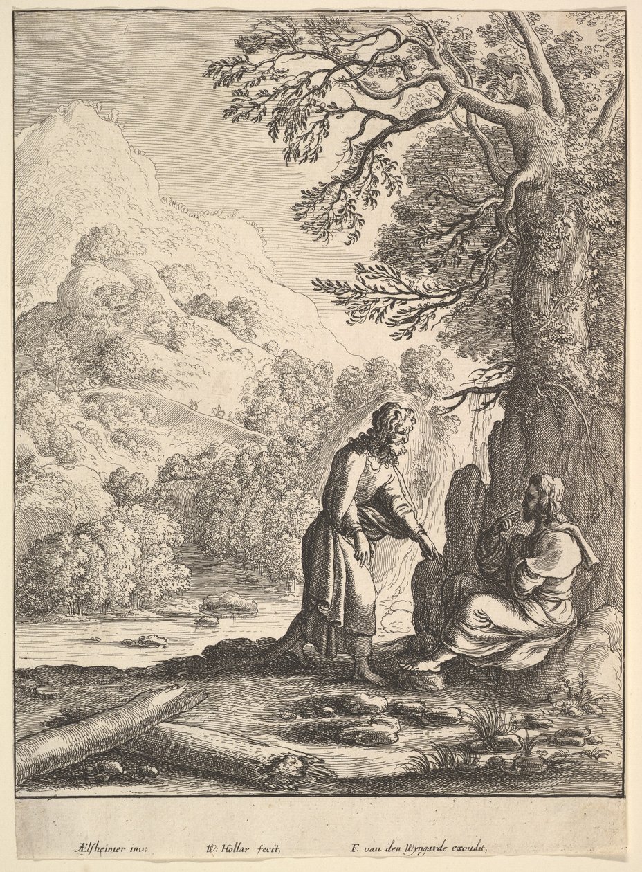 De verleiding, 1625-77 door Wenceslaus Hollar