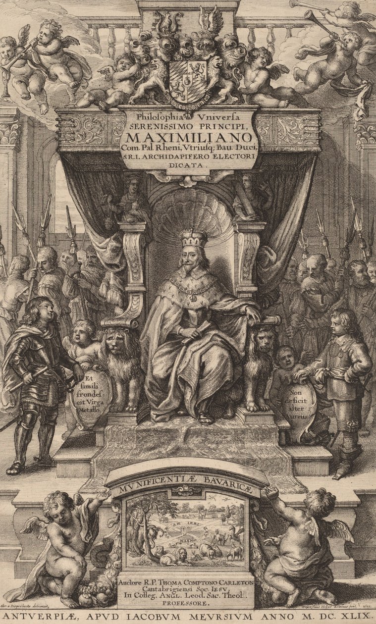 Titelpagina van Philosophia Universia, 1649 door Wenceslaus Hollar
