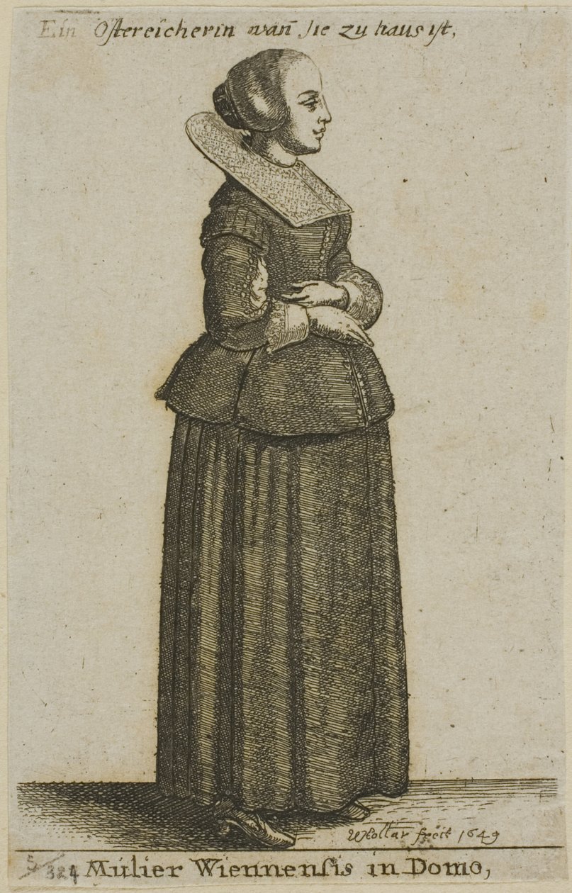 Weense vrouw door Wenceslaus Hollar