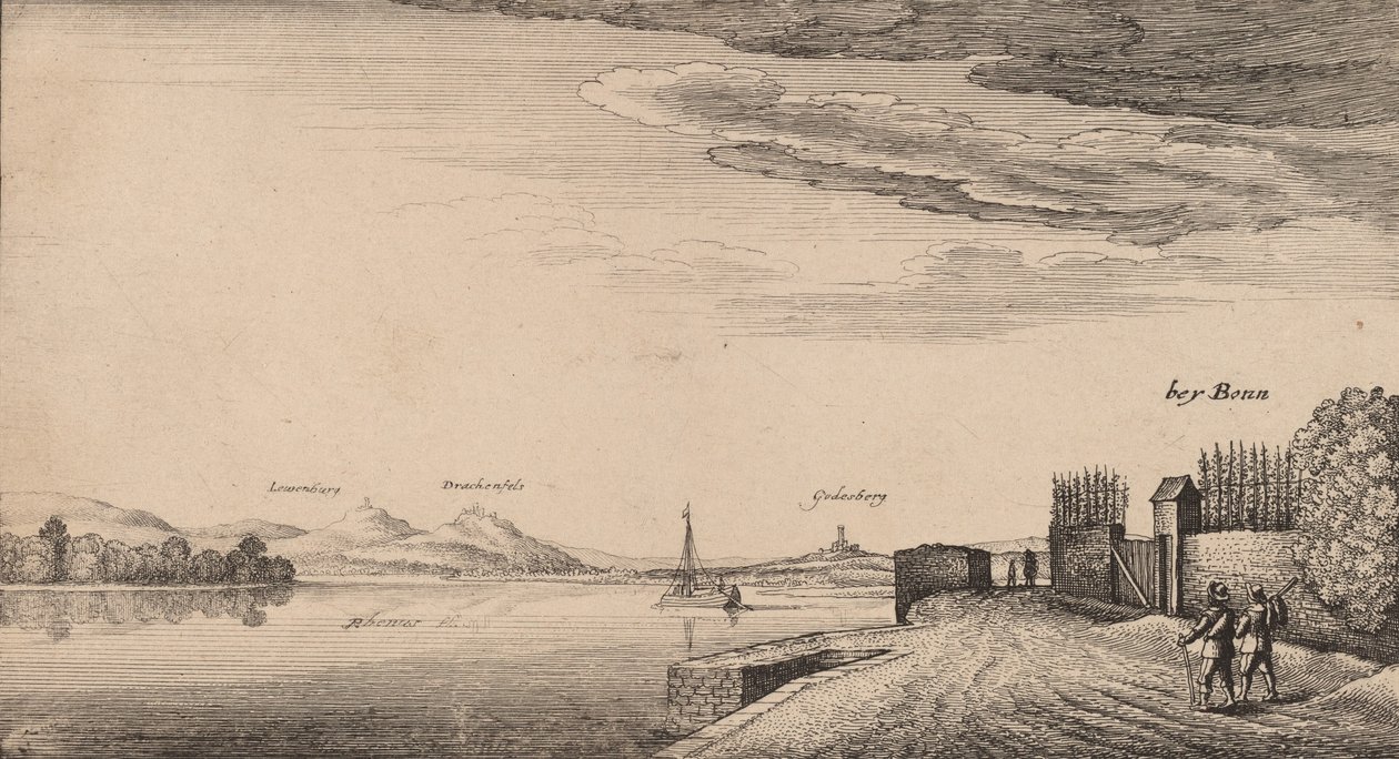 Uitzicht op Lewenberg door Wenceslaus Hollar