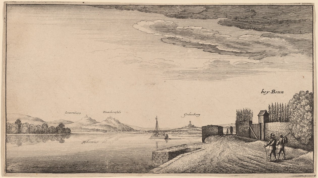 Uitzicht op Lewenberg door Wenceslaus Hollar